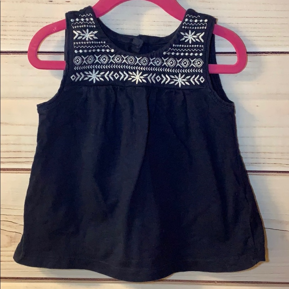 BabyGap Navy Blue embroidered tank top Sz 3YR